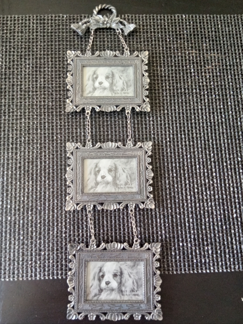 Ornate Silver-tone Triple Hanging Photo Frames